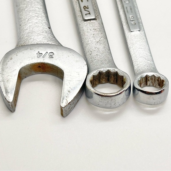 Vintage Craftsman USA V Series  SAE Wrench~2 Combo 1/2 & 3/8~1 Open End 3/4,5/8 - Picture 8 of 8